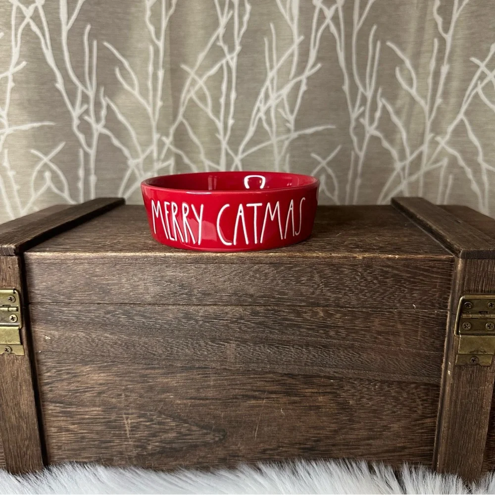Rae Dunn holiday Xmas Christmas Merry Catmas Bowl food water bowl for pet cat